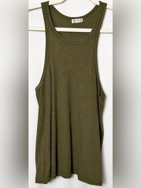 Free People Intimately Olive Green Sleeveless Ribbed Tank Size XS